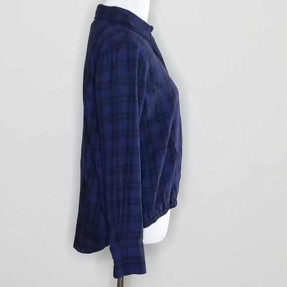 Madewell Blue Plaid Wrap Front Shirt XXS - Picture 3 of 6